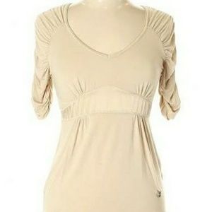 Karen Millen • Black V- Neck Short Sleeve Silk Top